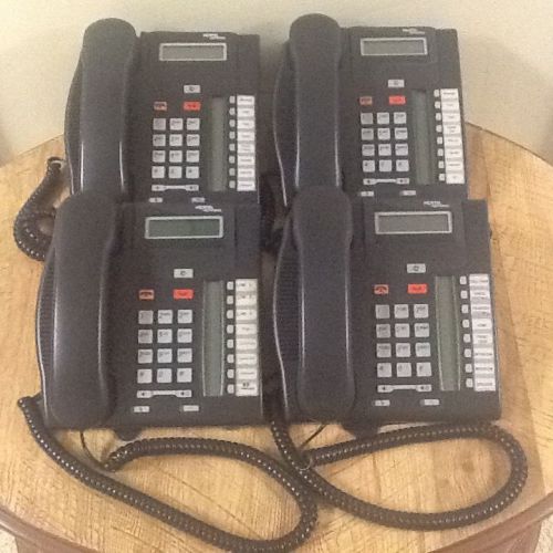 NORTEL T7208 BUSINESS TELEPHONES CHARCOAL LOT OF (4)