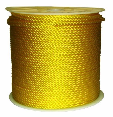 Rope king tp-141200y twisted poly rope - yellow - 1/4 inch x 1,200 feet for sale