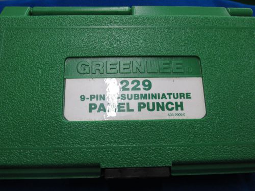 Greenlee 229 9-Pin D-Subminiature Panel Punch - New
