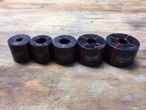 Milwaukee exact 1/2&#034; to 1-1/2 &#034; knockout set + pittsburgh hydraulic ram + misc for sale