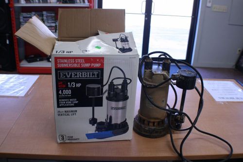 Everbilt stainless steel submersible sump pump 1/3 hp used for parts for sale