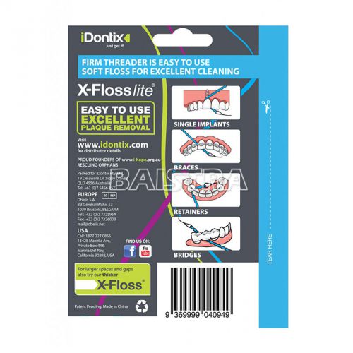 Idontix X-Floss Little Easy Bridge And Implant Floss - 30 Strands/Pack Blue