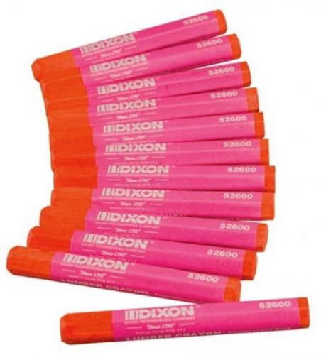 Dixon 52600 Lumber Marking Crayons, Fluorescent Pink, 12-Pack