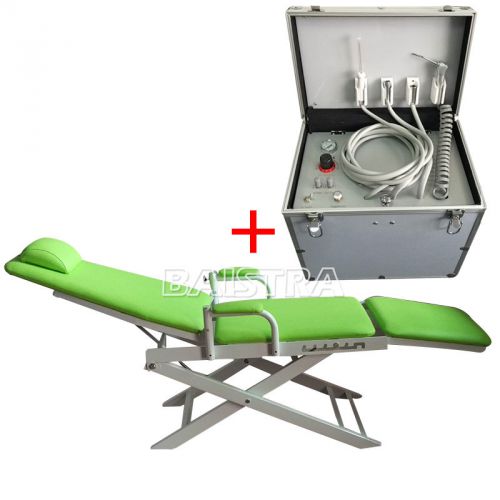 Dental Unit Chair Folding + Portable Air Turbine Handpiece Scaler Curing Light X