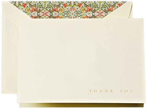 Crane &amp; Co. Engraved Red Florentine Thank You Note (CT1509)