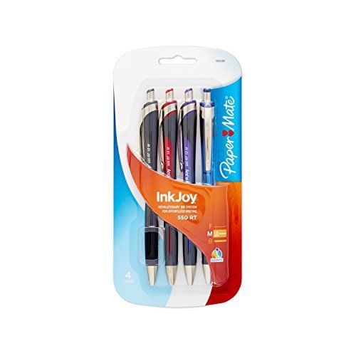 Paper Mate 1803509 InkJoy 550 RT Retractable Medium Point Advanced Ink Pens, 4