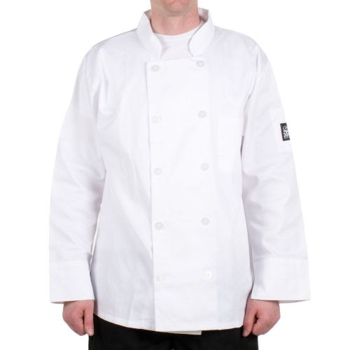 White long sleeve chef coat by chef revival - medium for sale