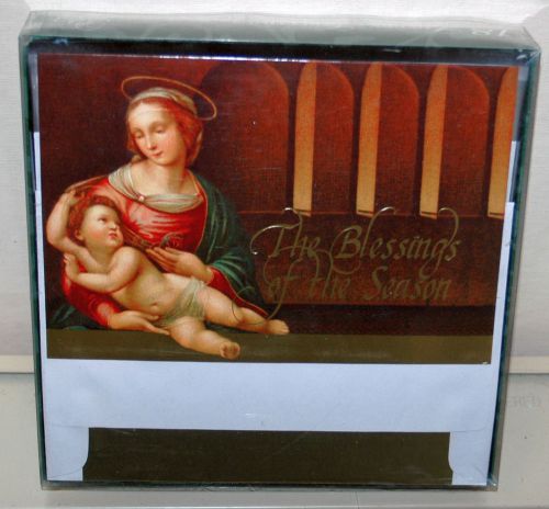 18 Paper Images Religious Holiday Greeting Cards, Foil Lined Envelopes 8&#034;x5-1/2&#034;