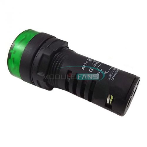 2PCS 220V 22mm AD16-22SM Green LED Flash Alarm Indicator Light Lamp w/Buzzer MF