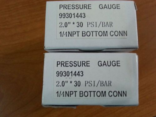 1/4 NPT Air Compressor / Hydraulic Pressure Gauge 0-30 PSI Lot of 2