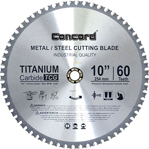 Metal Cutting Blade 10-In 60 Teeth TCT Ferrous Ultra Sharp Hard Titanium Carbide