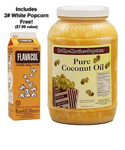 Coconut Popcorn Popping Oil (Gallon) &amp; Flavocol Combo (Yellow Coconut Oil)