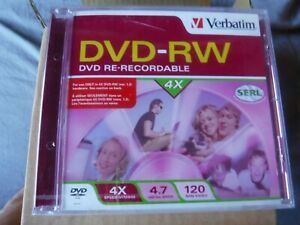 10 Verbatim DVD-RW Dvd Re-Recordable 4.7GB 10 CDs New