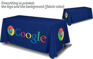 Economy 6 foot tablecloth printed in full color, full back