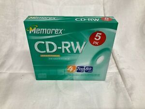 Memorex CD-RW Compact Disc Rewritable 5 Pack NEW / SEALED 034707034068