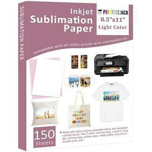 Sublimation Paper - 8.5 x 11 Inches, 150 Sheets for Any Inkjet Printer with S...