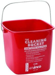 Cleaning Bucket, 5.7l, Red Sanitising Solution. Winco. Best Price
