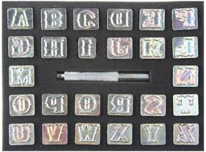 OWDEN Professional 27 Pieces Alphabet Stamp Tool Set for Leathercraft (3/4 Inch,