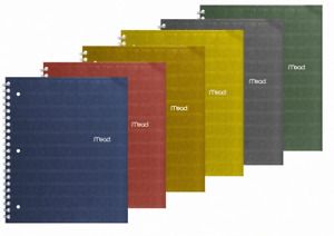 Mead Notebook, 1 Subject, College Ruled Paper, 8 1/2 x 11&#034;, Assorted Colors