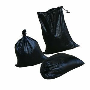 Jumbulk Black Empty 19&#034; x 24&#034; Woven PE Sandbags, UV Protection, Anti-UV 3 Yea...