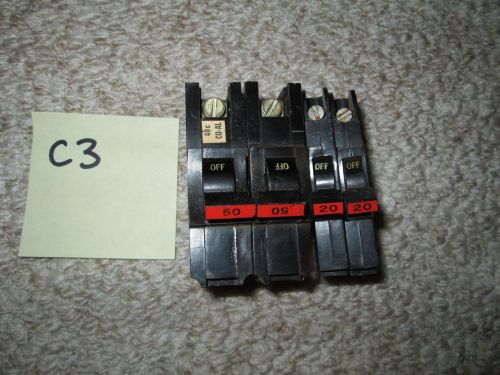 Federal pacific stablok circuit breaker lot of 3--50 a and 20 a for sale