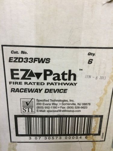 EZ PATH EZD33FWS FIRE RATED PATHWAY 3&#034;X3&#034;X10-1/2&#034; *NNB* BOX OF (6) !