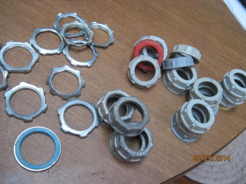 3/4 electrical fitting - 18 bushings 13 locknut &amp; 5 metal bushing , 1 seal ring for sale