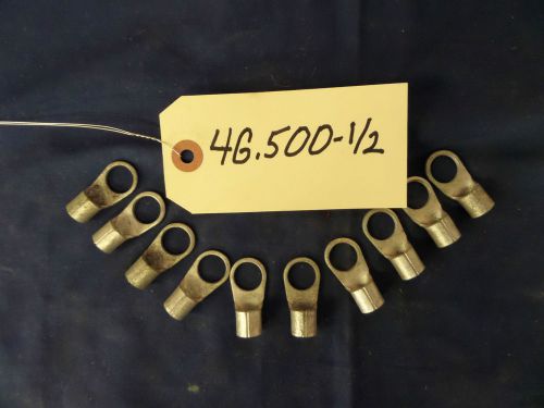 10) 4 gauge battery / welding / electrical cable tinned copper lugs .500 1/2&#034; for sale