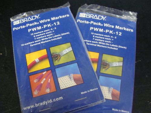 New Lot Of 2 Overstock Brady PWM-PK-12 Vinyl Cloth Porta-Pack Wire Markers