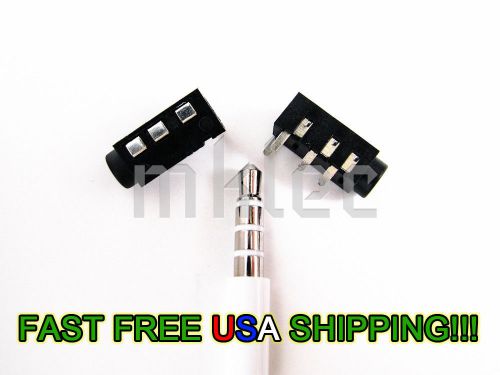 5pcs 3.5mm 4-pole iphone cellphone headphone repair female jack socket with mic for sale