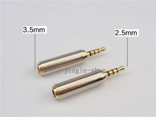 2pc 2.5mm male to 3.5mm female audio stereo headphone jack adapter converter for sale