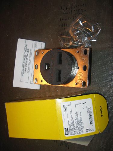 &#034; New in Box &#034; Hubbell Straight Blade Receptacle HBL9330 30A 250V 2 Pole 3 Wire