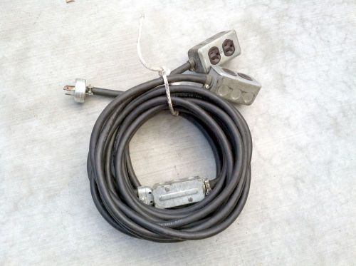25FT Y-Cable 4-receptacle to Male Hubbell 3-Pole Wire Twist-Lock 20A 125/250V