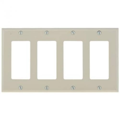 Deco Wall Plate 4-Gang Ivory 602534 National Brand Alternative 602534