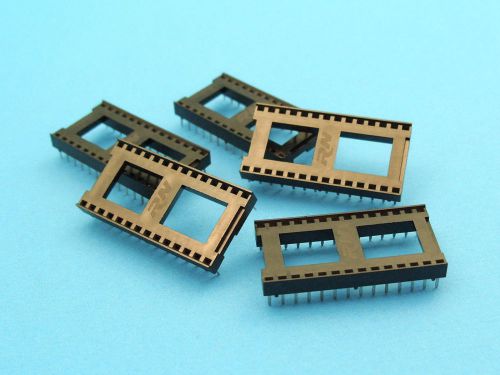5pcs, 28-pin Wide IC Socket, DIP 2.54mm , Robinson Nugent high quality sockets