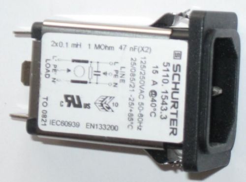 NEW Schurter Line Filter PEM 5100 511015433 15A Medic 125V 250V VAC