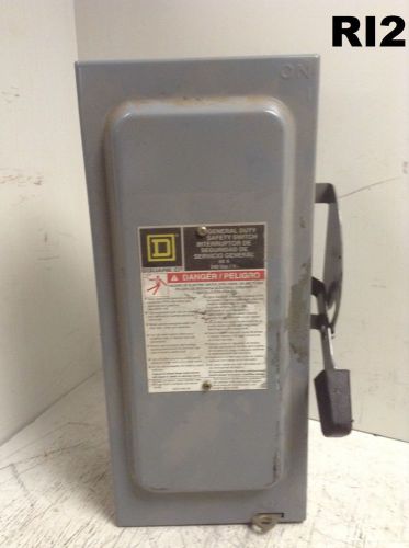 Square d general duty fusible safety switch 15 hp 60a 240vac d322n for sale