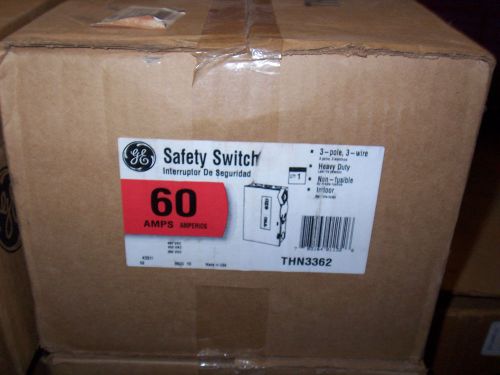 New ge thn3362 60 amp 600v non fusible safety switch disconnect nib for sale