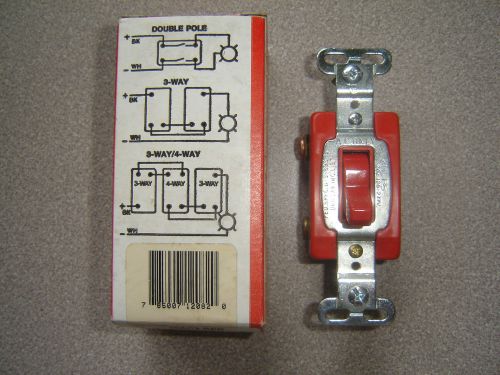 Pass &amp; Seymour Red Specification Gr Toggle Switch 3-Way 120/277vac 20A 20AC3-Red
