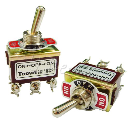 20 ON-OFF-ON T702CW DPDT Toggle Switch 15A 250VAC 20A 125VAC Heavy Duty Latching
