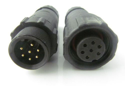 1 pairs 7pin waterproof plug connector socket male and female for sale