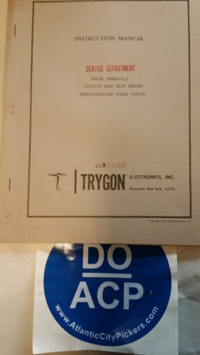 TRYGON MODEL SHR40-1.5 TRANSISTORIZED POWER SUPPLY INSTRUCTION MANUAL  R3-S45