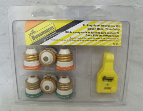 New cooper bussman assorted tl plug fuse emergency kit edison base, time delay for sale