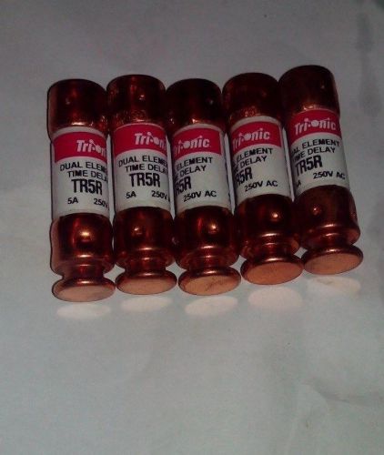 Lot of 5 new ferraz shawmut dual element fuse tr5r 5a 5 a amp 250vac class rk5 for sale