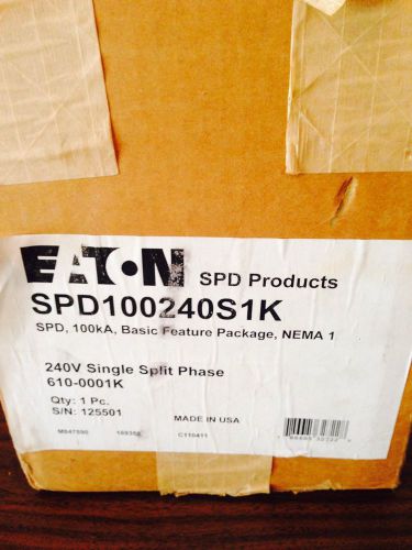 Eaton SPD100240S1K 100KA 240V TVSS Nema-1 New