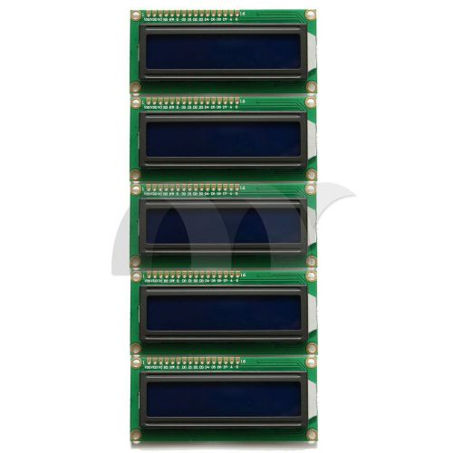 5x 1602 LCD 16x2 Character LCM Display Module HD44780 Controller Blue Backlight