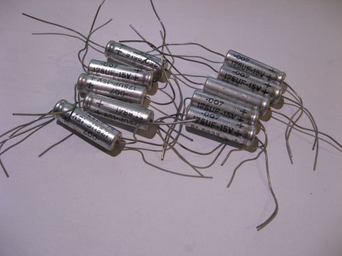 Qty 10 Electrolytic Capacitor 175uF 15V 350-9518-007 Axial - NOS Vintage