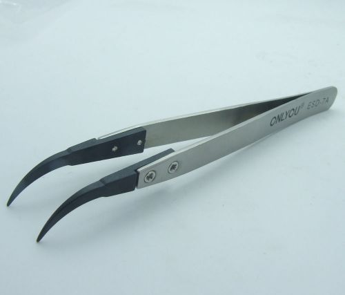 1x ic smd smt plastic head stainless steel tweezers antistatic plier tool esd-7a for sale
