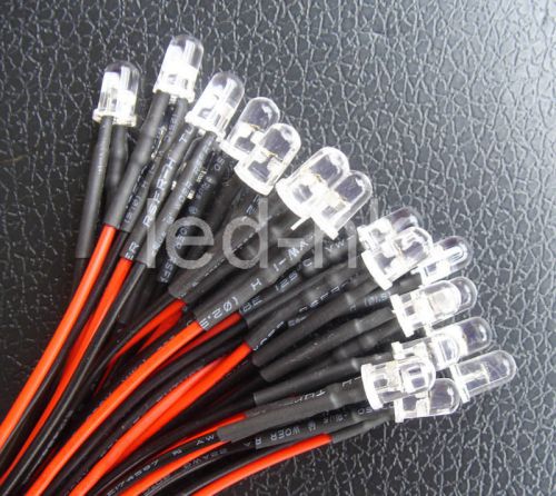 500pcs 3mm red green blue flashing led lamps light set 20cm pre wired 9-12v dc for sale