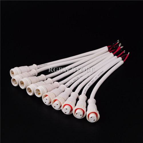 10 sets 2pin Waterproof connector led,White color,Engineering Plastics,PBT, IP6